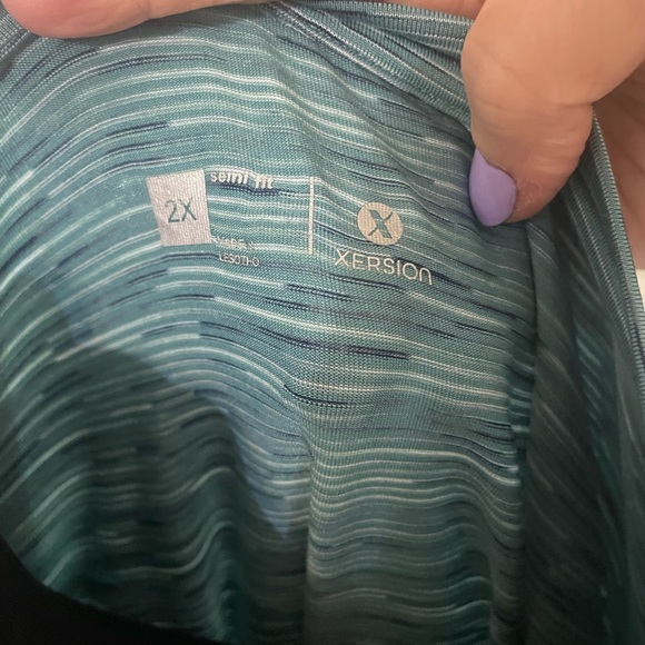 Womens plus athletic shirt, size 2X blue in color - Picture 2 of 2